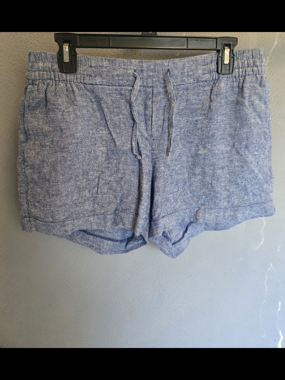 Light Blue Womens Lounge Shorts with Drawstring